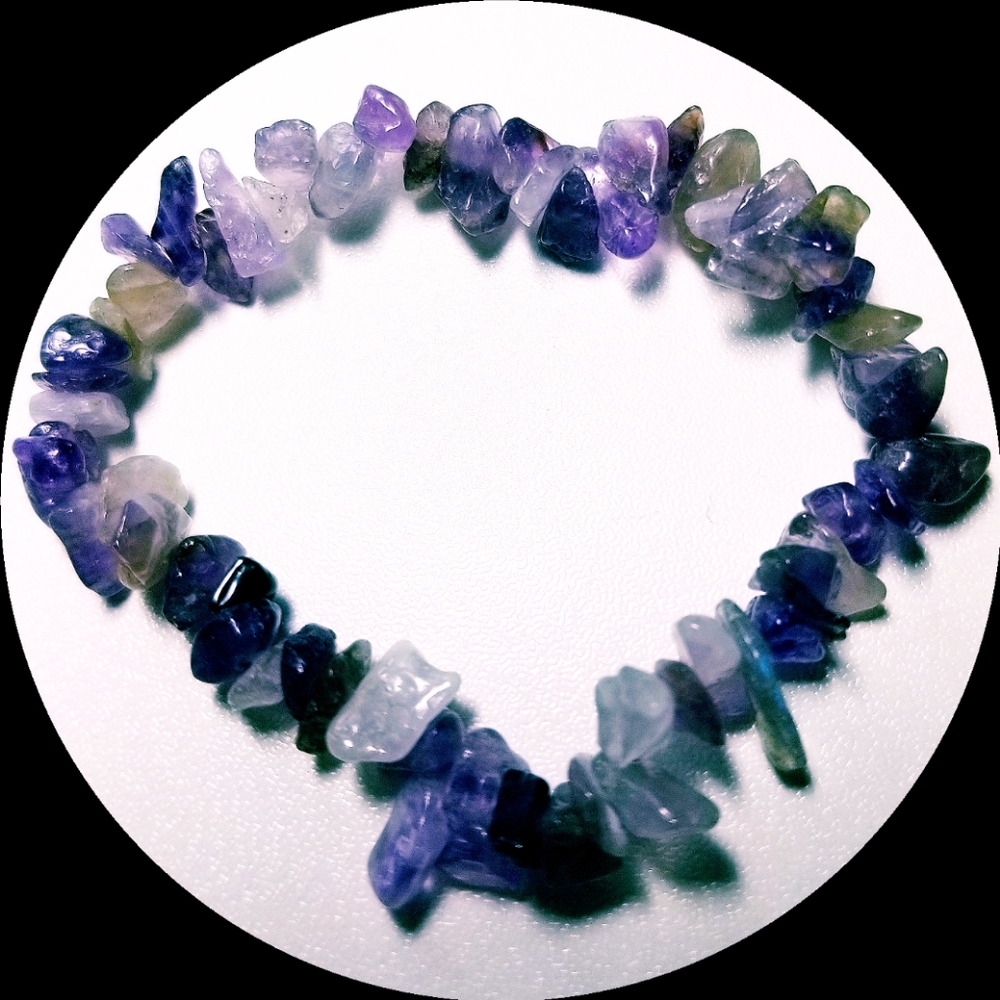 2 Amethyst stone stretch bracelets